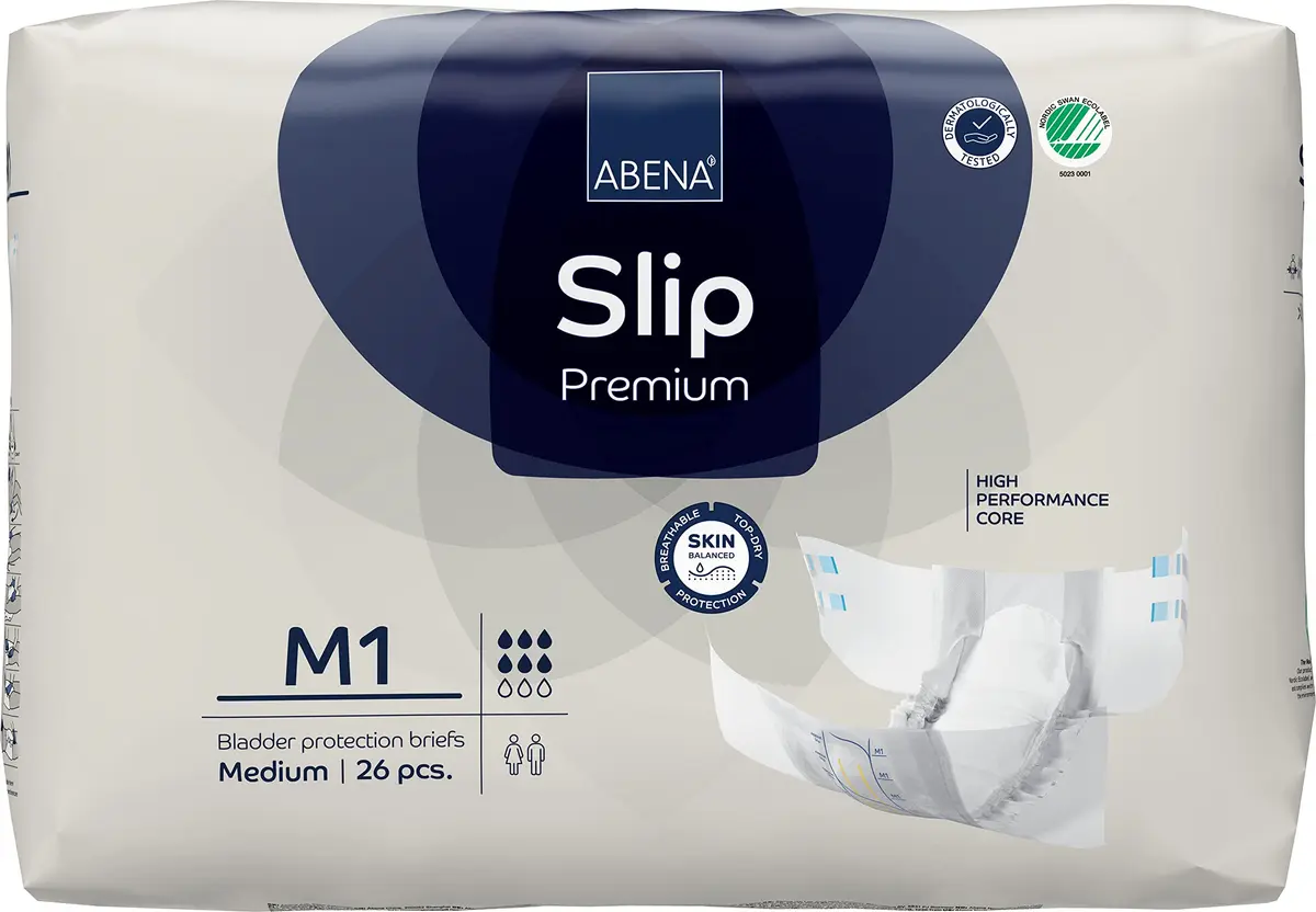 Abena Slip Premium Incontinence Briefs Medium | 26 Count, Breathable & High Absorbency - main product image