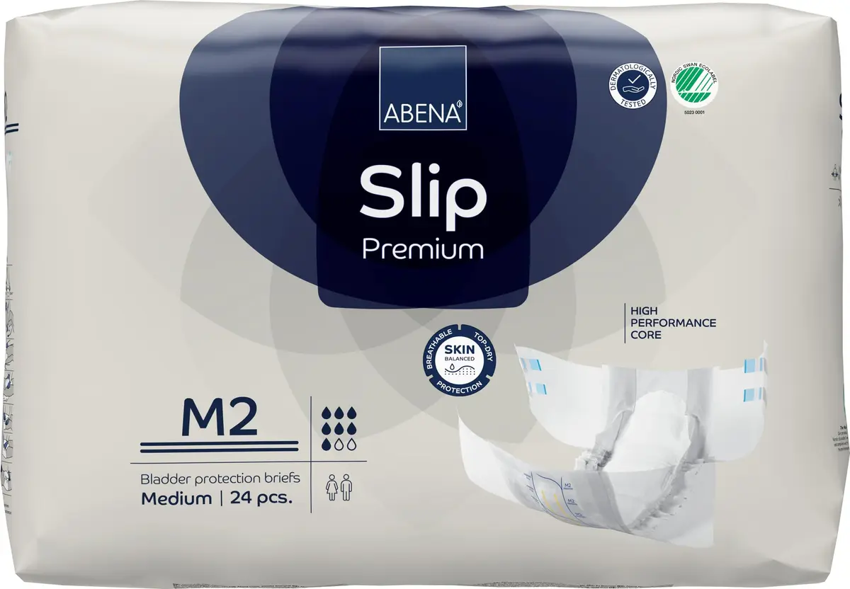 Abena Slip Premium Incontinence Briefs Medium | Level 2, 24 Count, Breathable & Leakproof - main product image