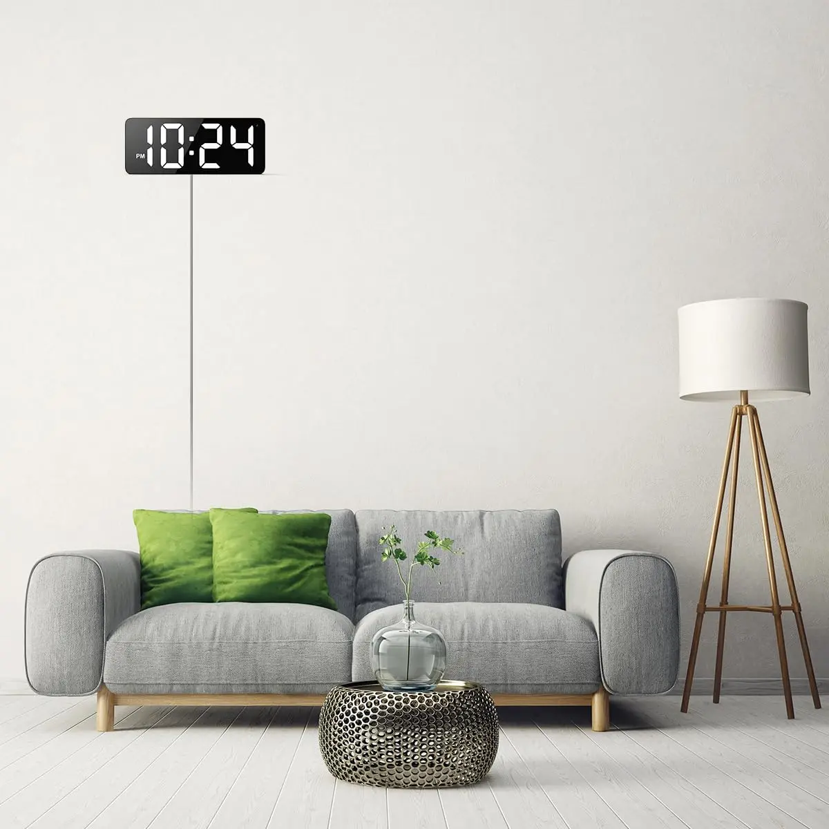 XUANZIT LED Digital Wall Clock Large Display 2.8-inch Digits 22.1 cm (8.7 inches) White | Auto-Dimming Modern Electric Silent Clock - view 5
