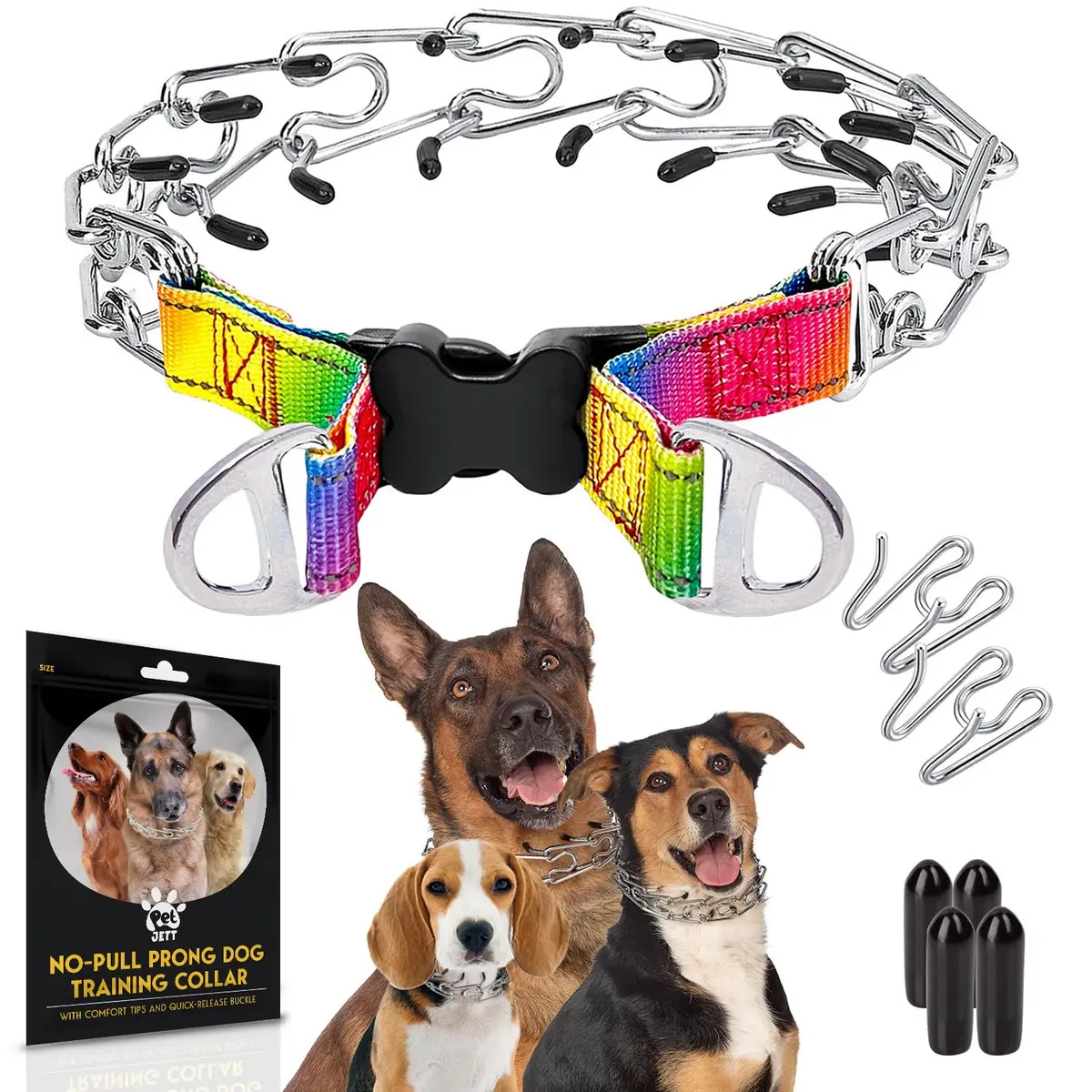 PET JETT Dog Prong Collar 16-18" | No Pull Stainless Steel Choke Collar - main product image