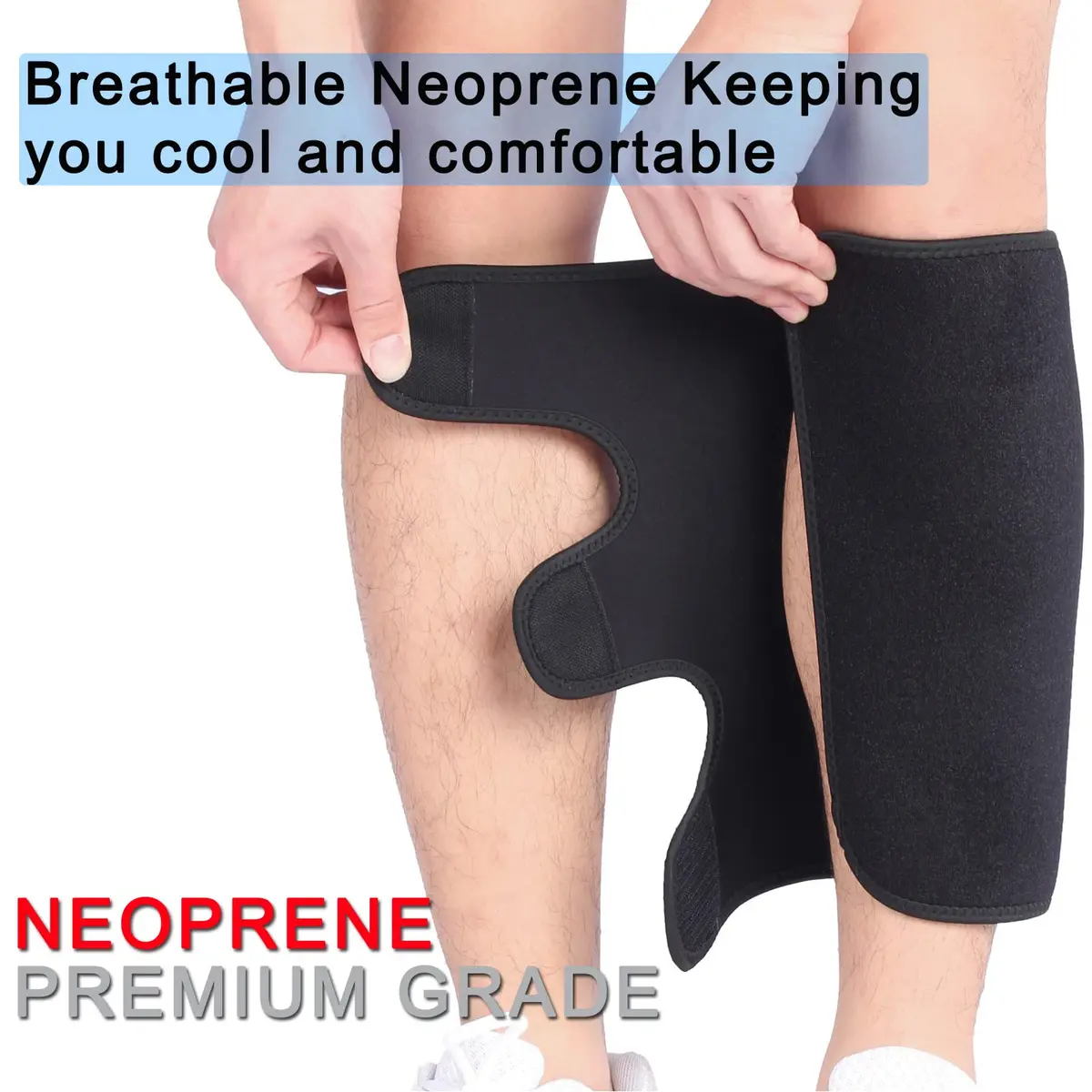 Hobrave Calf Brace Shin 2 Pack Support | Adjustable Compression Wrap for Injury Relief - view 2