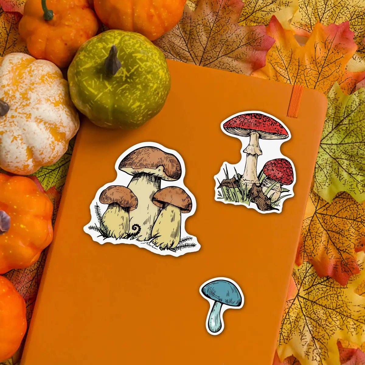 INFUNLY Mushroom Stamps and Dies for Card Making | Mushroom Pattern Die & Stamp Set for DIY Scrapbooking & Decor - view 3