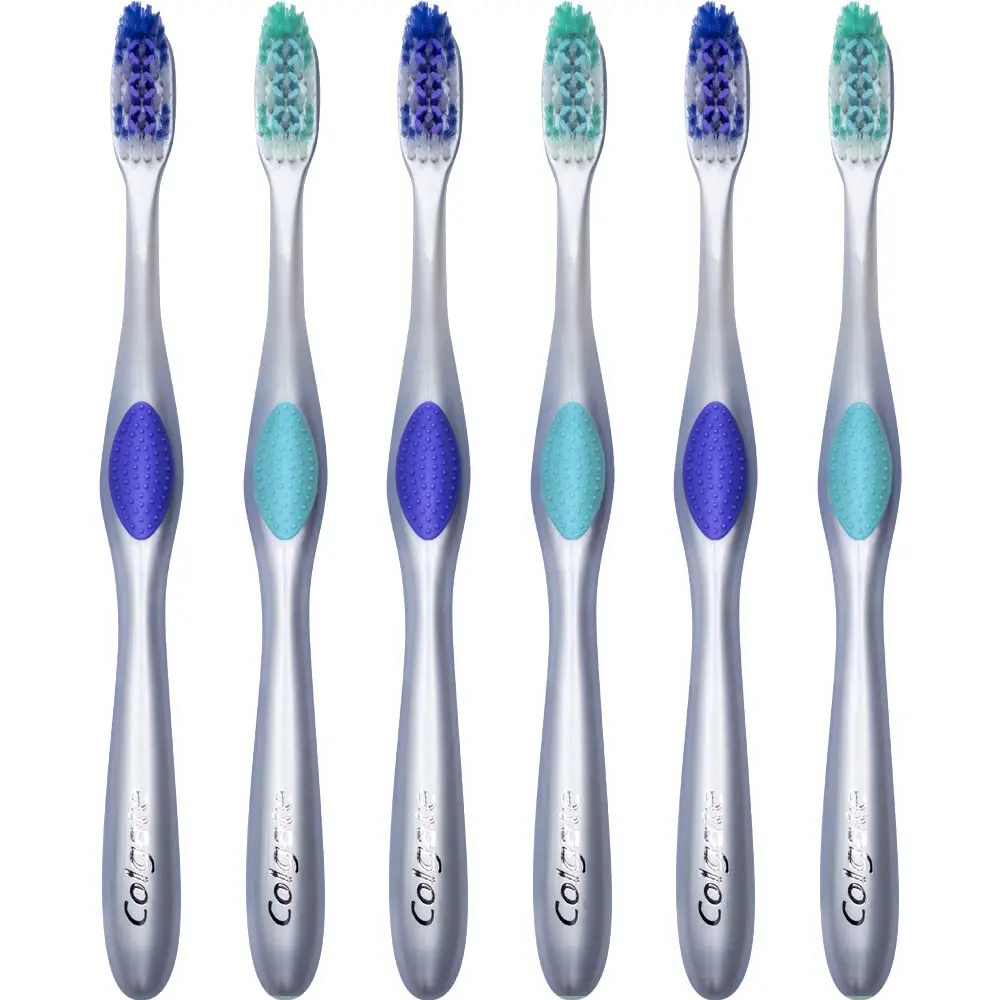 Colgate 360 Enamel Health Sensitive Toothbrush, Compact Head, Extra Soft - Pack of 6 | 48% Softer Bristles for Sensitive Teeth & Gums - view 2
