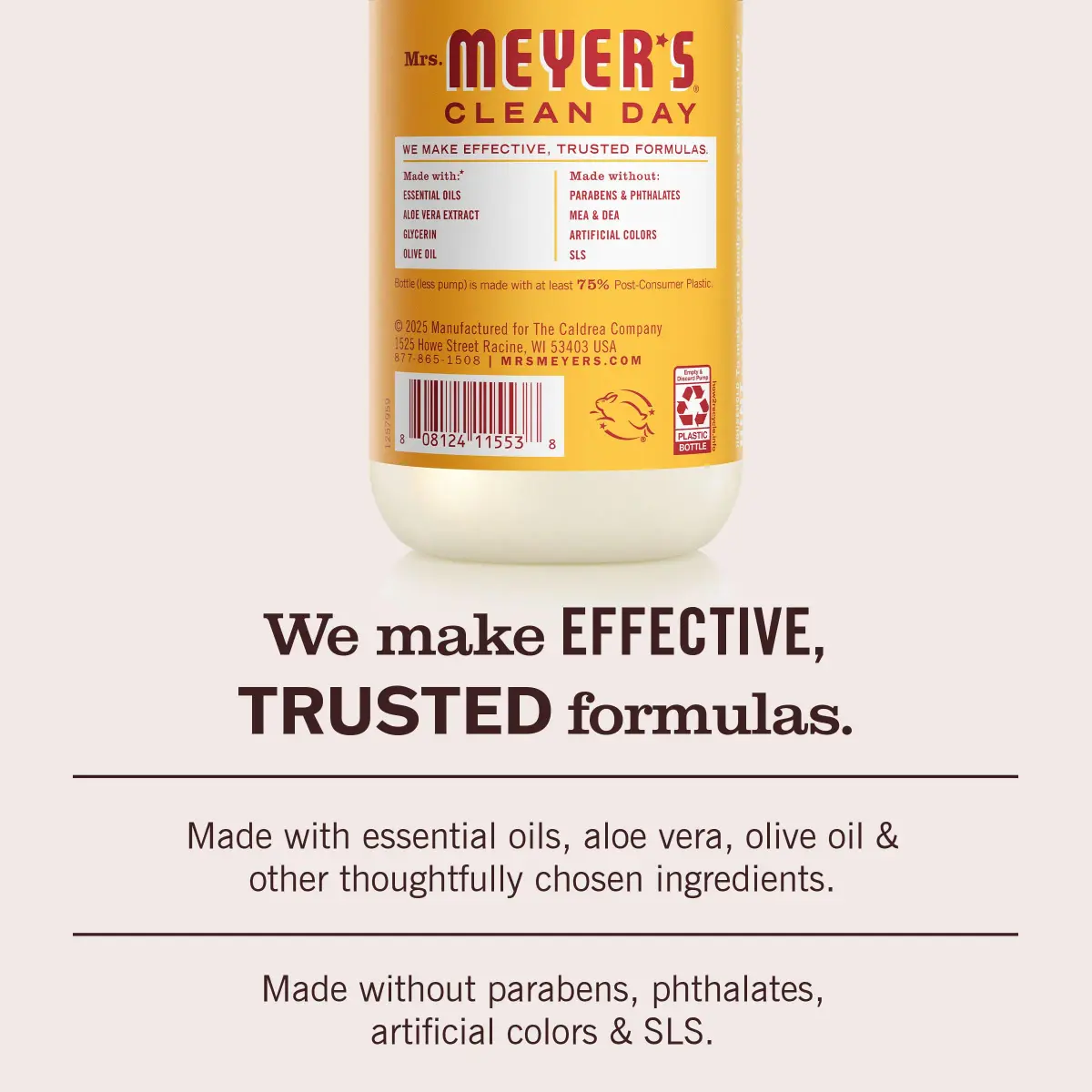 Mrs. Meyer's Clean Day Hand Soap Clementine Scent 375ml (12.5 Fl Oz) | Moisturizing Liquid Soap for Normal Skin - view 4