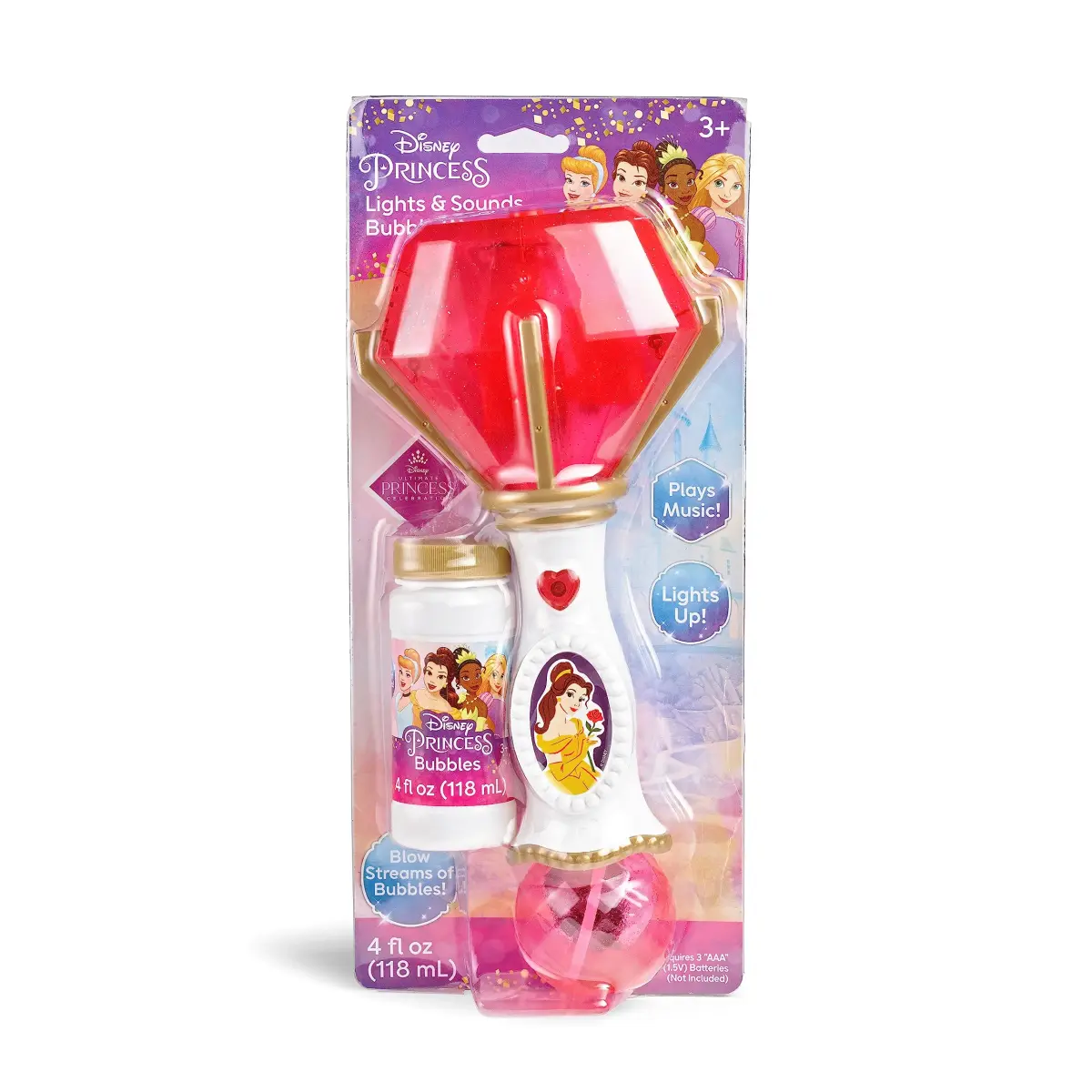 Little Kids Disney Princess Belle Light and Sound Musical Bubble Wand | 118ml (4 fl oz) - view 3