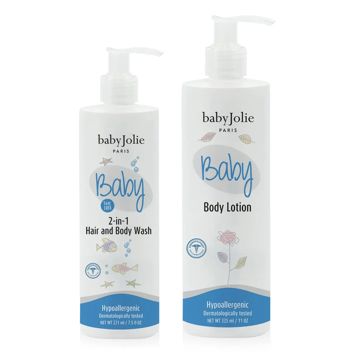 Baby Jolie Baby Bath 2 Pieces Bundle - 1 Body Lotion + 1 2 In 1 Hair And Body Wash | Gentle, Hypoallergenic, for Newborns - main product image