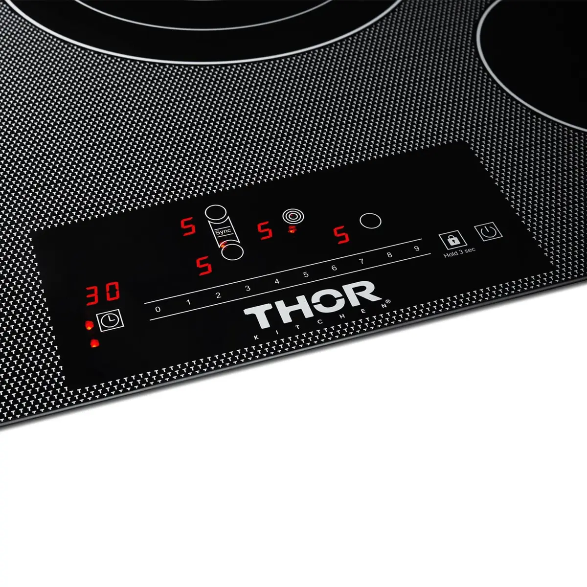 Thor Kitchen 30-Inch Electric Cooktop TEC30 | 4 Elements, 9 Power Levels, Touch Glass Controls - view 2