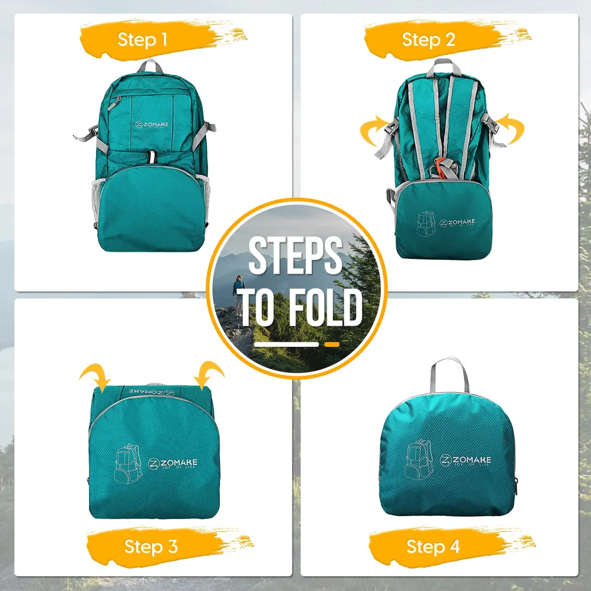 ZOMAKE Lightweight Packable Backpack 35L Water Resistant Foldable Day Pack | Compact, Durable & Ideal for Travel - view 6