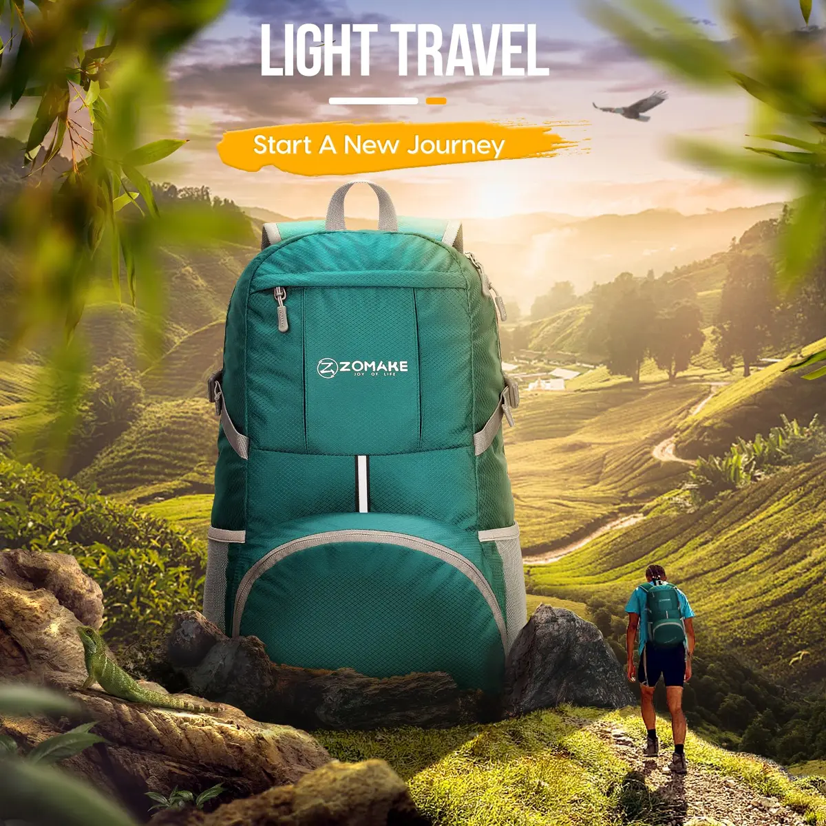 ZOMAKE Lightweight Packable Backpack 35L Water Resistant Foldable Day Pack | Compact, Durable & Ideal for Travel - view 7