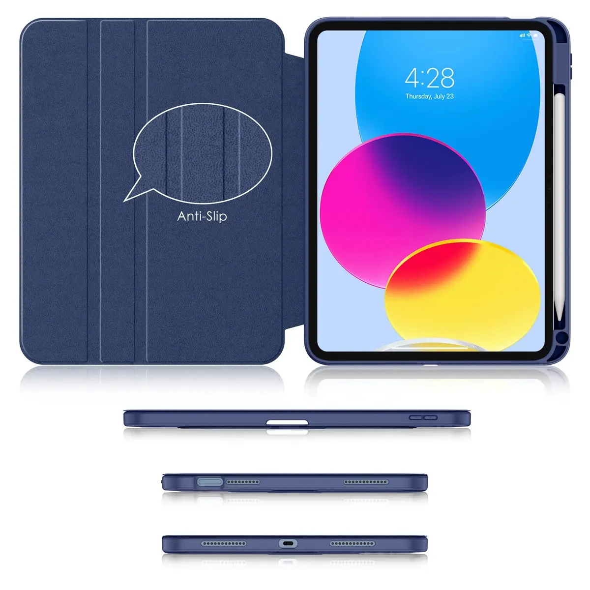 Soke Rotating Case for iPad 11th Gen 2025 & 10th Gen 2022 (A16) 11"/10.9" with Pencil Holder & Stand | Navy Blue - view 7