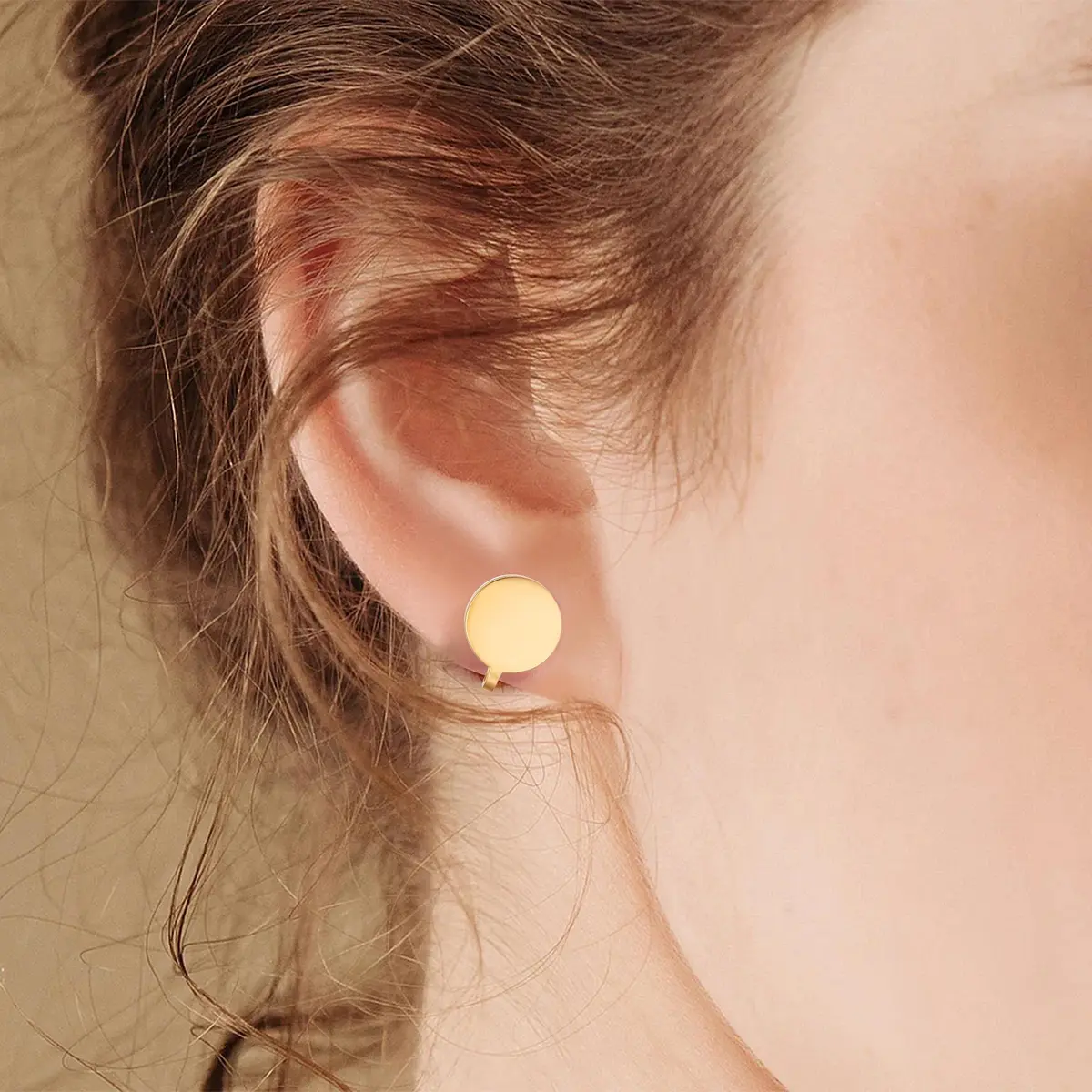 FLYUN 12MM Stainless Steel Clip-On Earrings for Keloids | Pressure Earrings for Non-Pierced Ears - view 7
