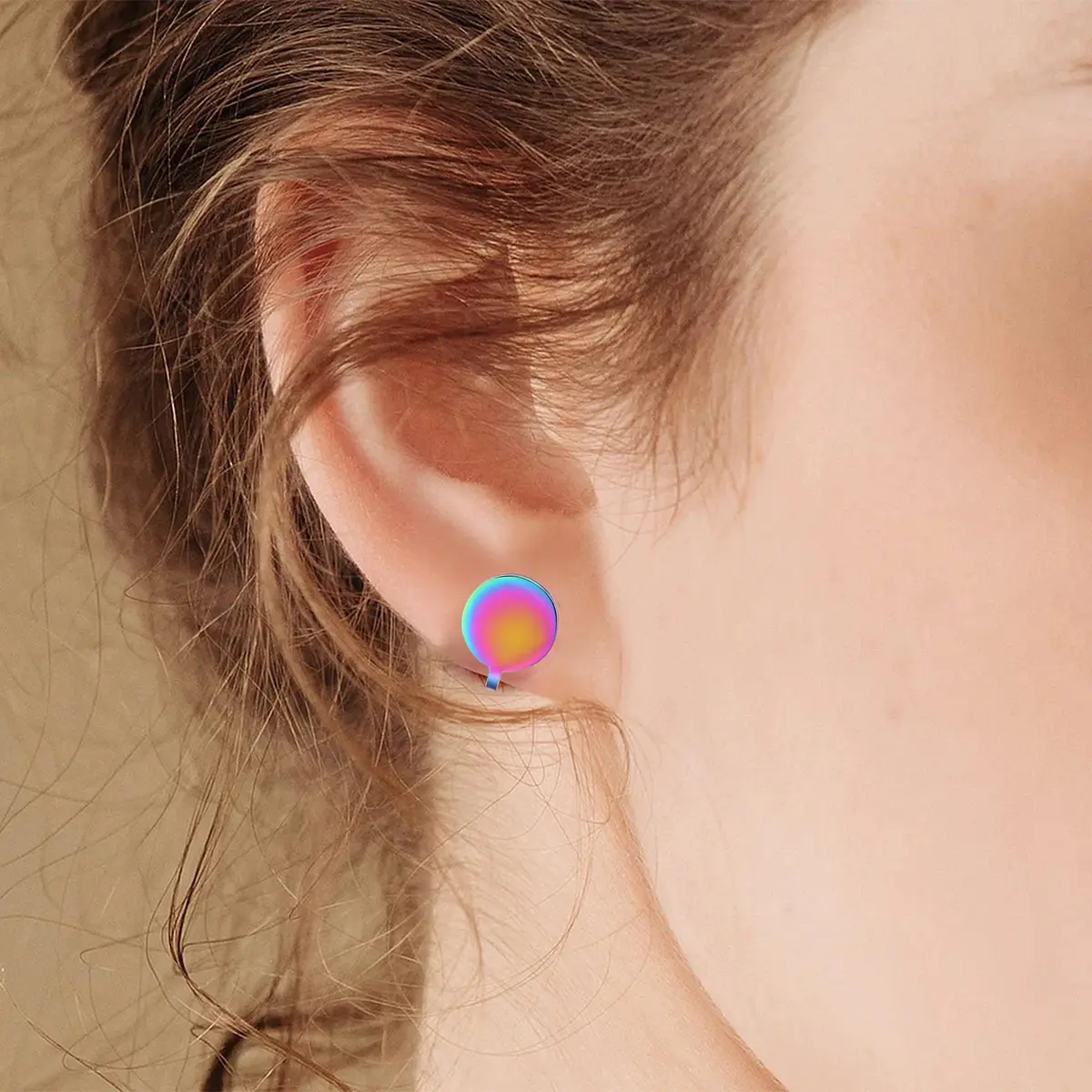 FLYUN 12MM Stainless Steel Clip-On Earrings for Keloids | Pressure Earrings for Non-Pierced Ears - view 8