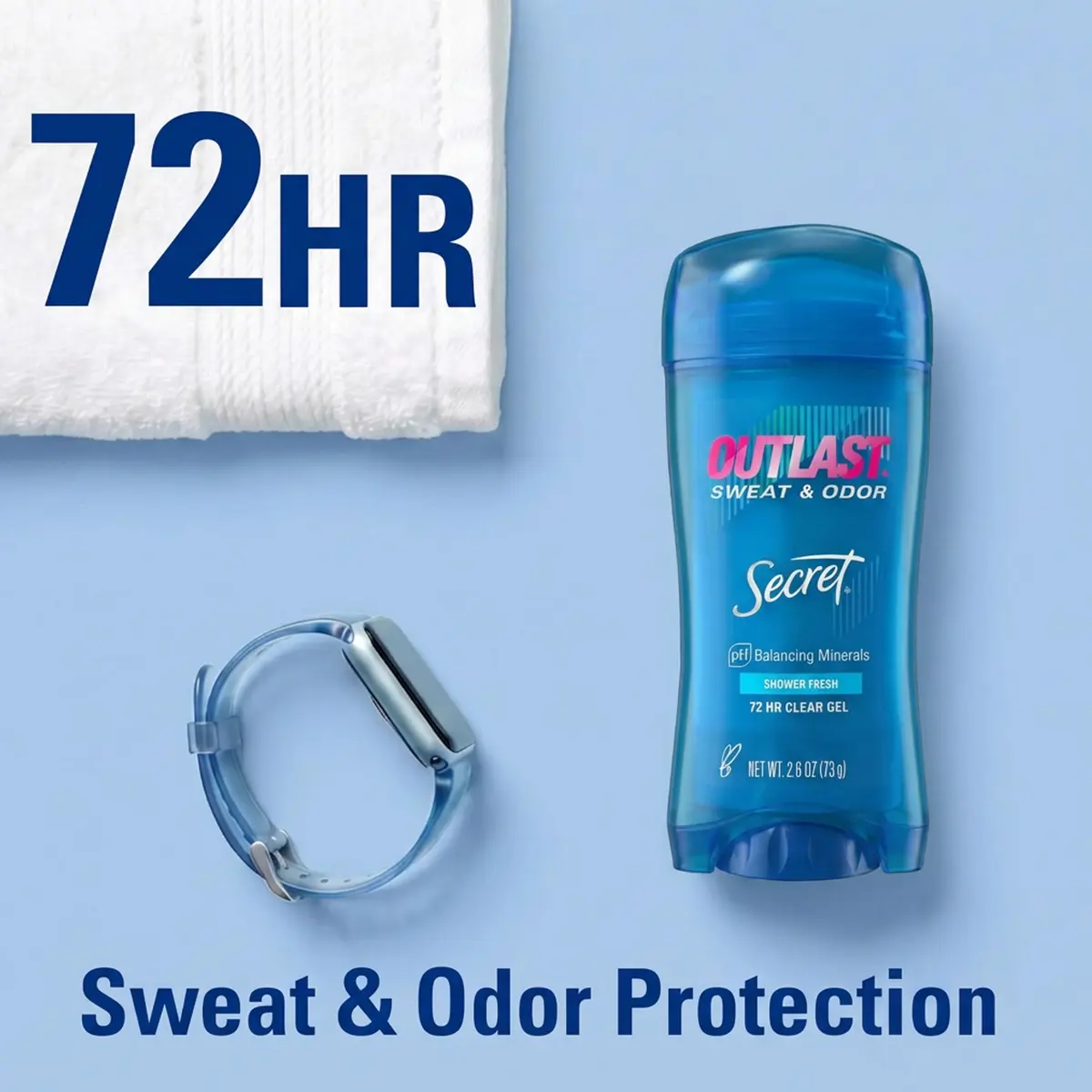 Secret Outlast Antiperspirant Deodorant for Women, 2.6 oz | 72hr Sweat & Odor Protection, PH Balance, Clear Gel, Shower Fresh - view 4