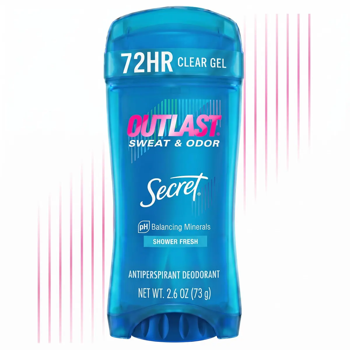 Secret Outlast Antiperspirant Deodorant for Women, 2.6 oz | 72hr Sweat & Odor Protection, PH Balance, Clear Gel, Shower Fresh - main product image