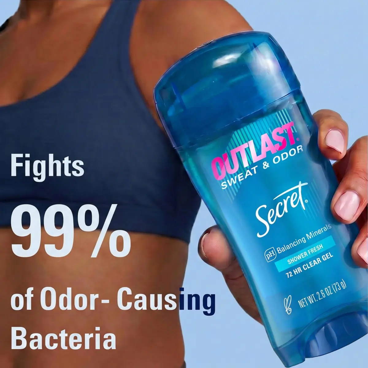 Secret Outlast Antiperspirant Deodorant for Women, 2.6 oz | 72hr Sweat & Odor Protection, PH Balance, Clear Gel, Shower Fresh - view 3