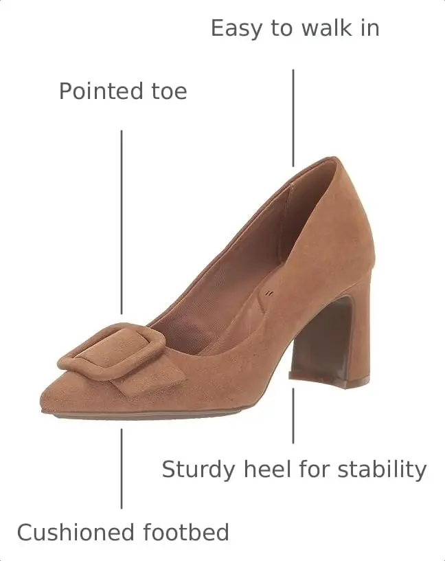 Anne Klein Baretta Heels for Women - 90-Degree Flexibility - Textile Upper - Breathable Textile Lining Sand 8 M | Stylish & Comfortable - view 4