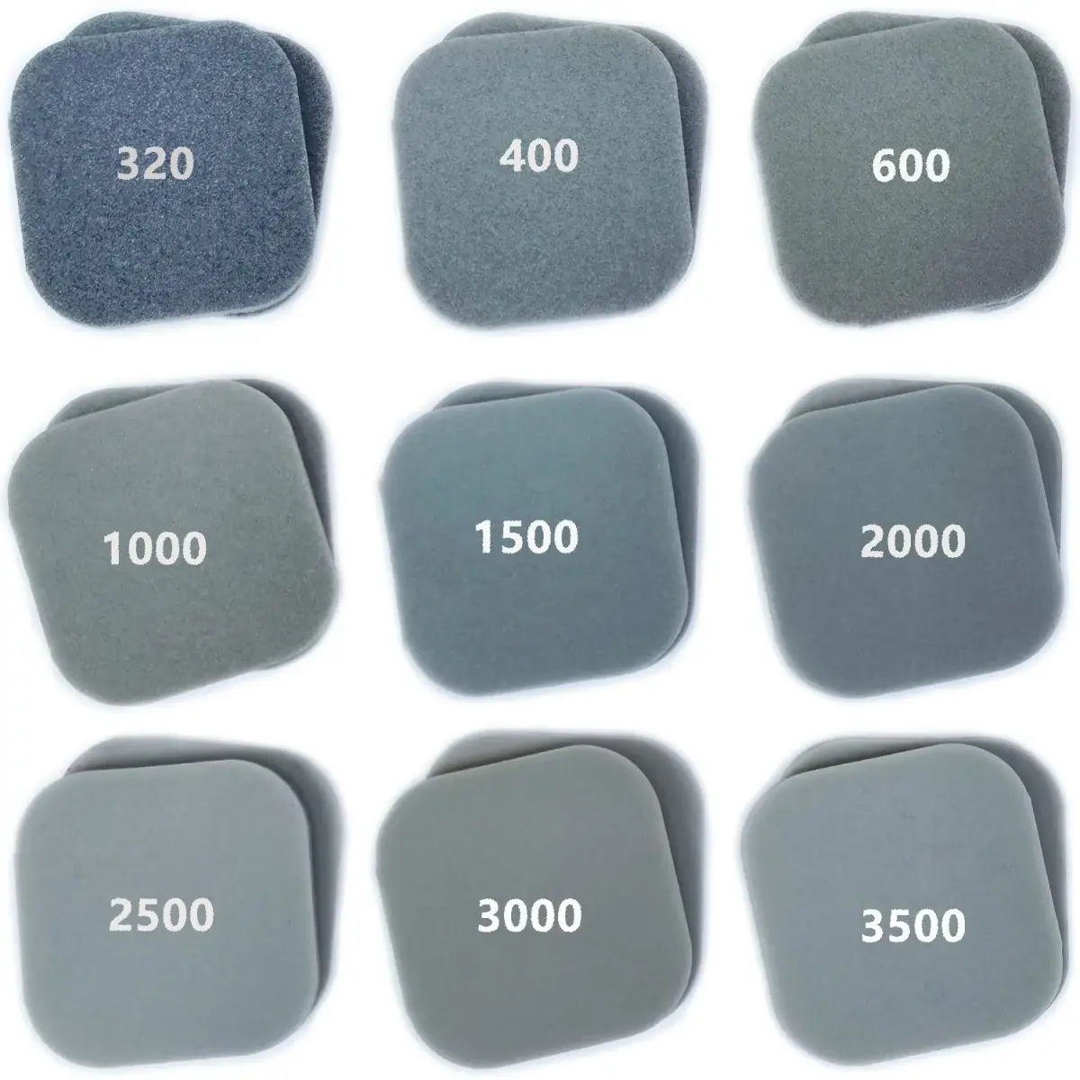 HDongany Sanding Sponge Pads 2" x 2" (5cm x 5cm) — 27 Pcs, 9 Grits 320-3500 - main product image