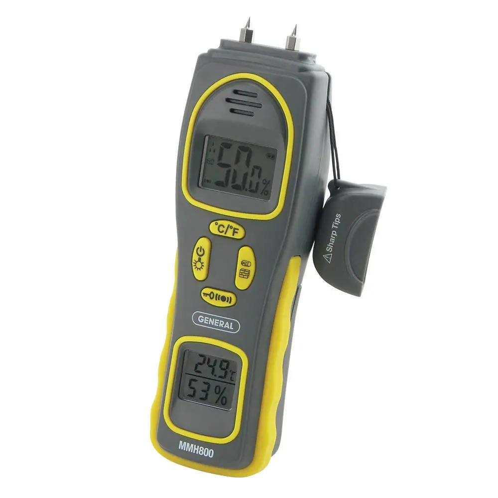 General Tools 4-in-1 Pin/Pinless Moisture & Mold Detector | Dual LCD & Alarm, 5-50% Wood, 1.5-33% Building Materials, 9V Battery - view 3