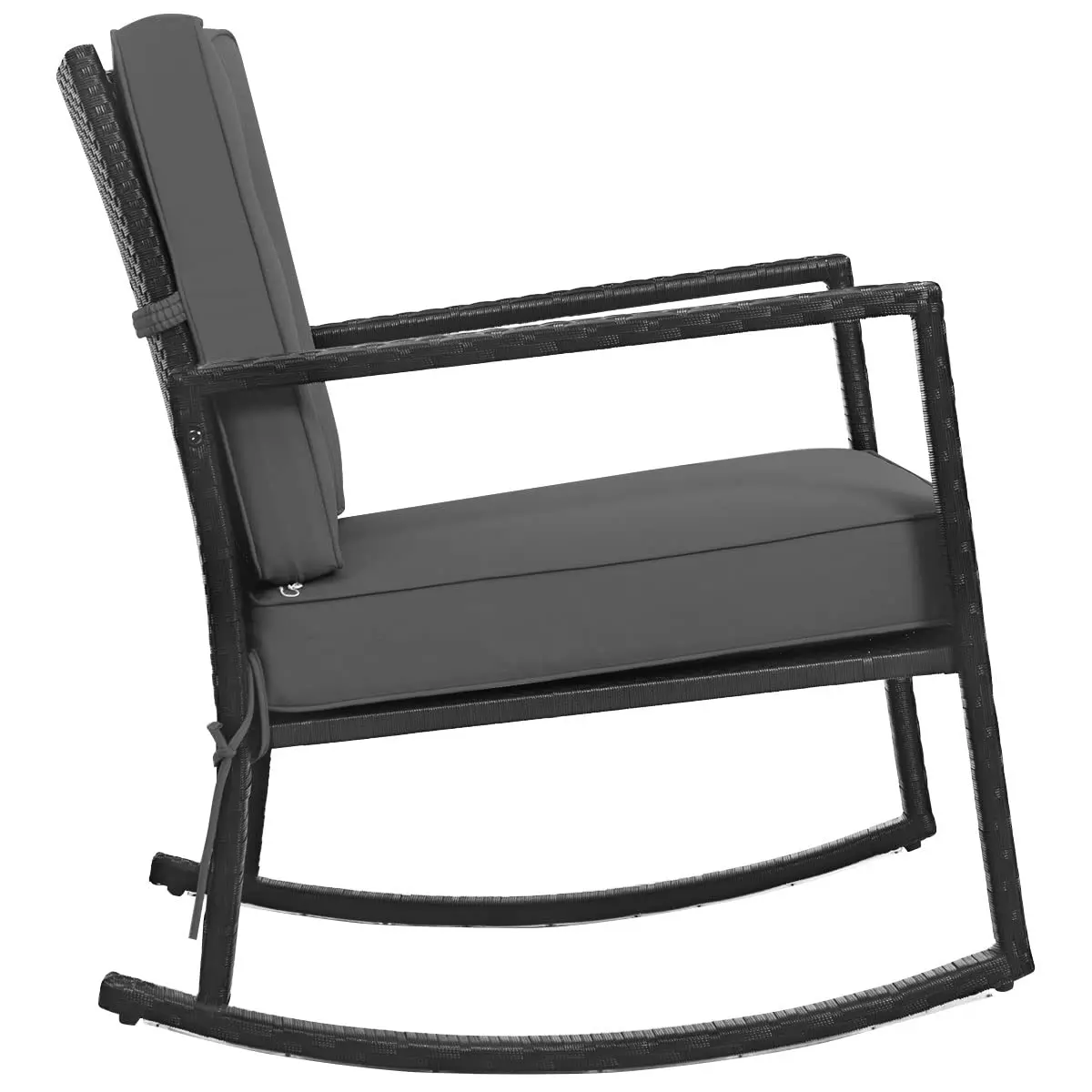 RELAX4LIFE Wicker Outdoor Rocking Chair 26.5in x 36in x 33in | Water-Resistant Rattan & Steel Frame - view 4