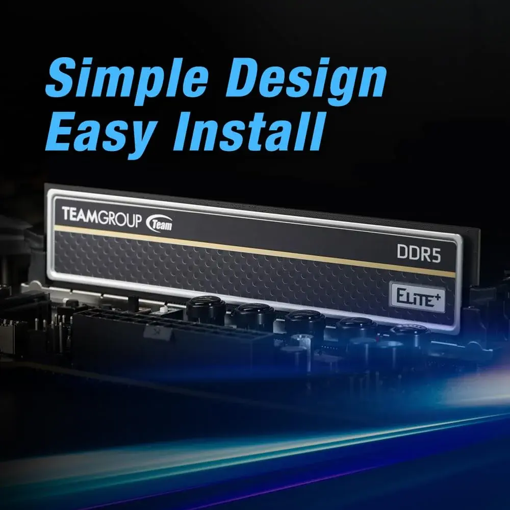 TEAMGROUP Elite Plus DDR5 16GB 6000MHz PC5-48000 CL48 UDIMM Desktop Memory Module Ram (Black) - view 5