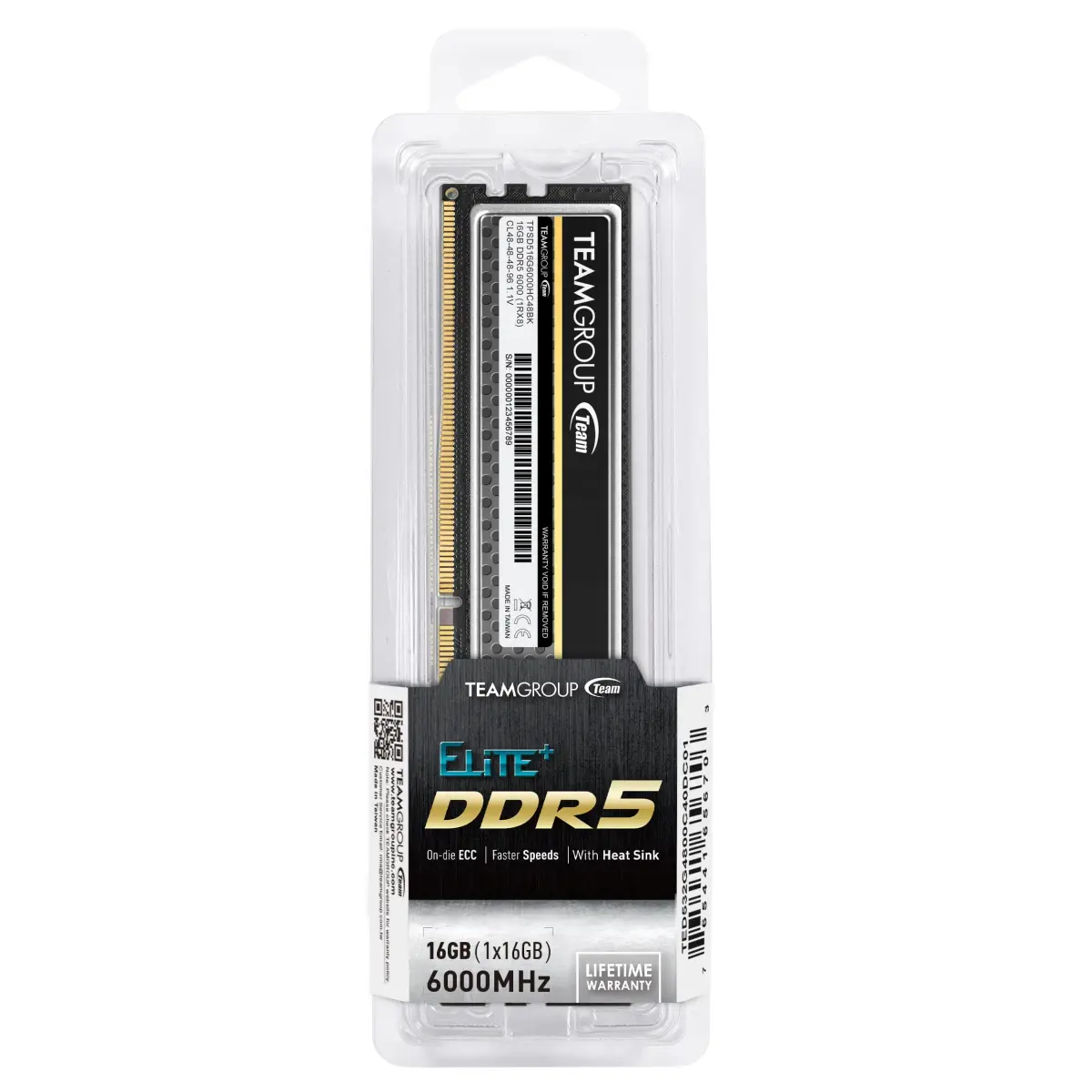 TEAMGROUP Elite Plus DDR5 16GB 6000MHz PC5-48000 CL48 UDIMM Desktop Memory Module Ram (Black) - view 8