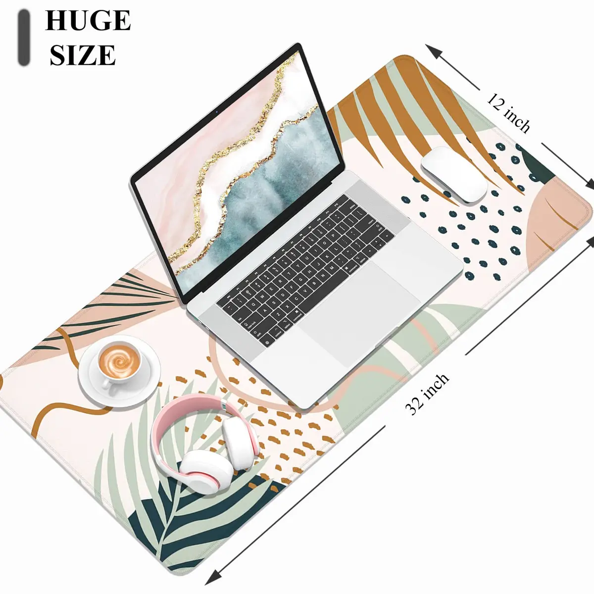 Niniubye Desk Mat 32" x 12" XXL Large Gaming Mouse Pad Desktop Decor Office Supplies - view 3