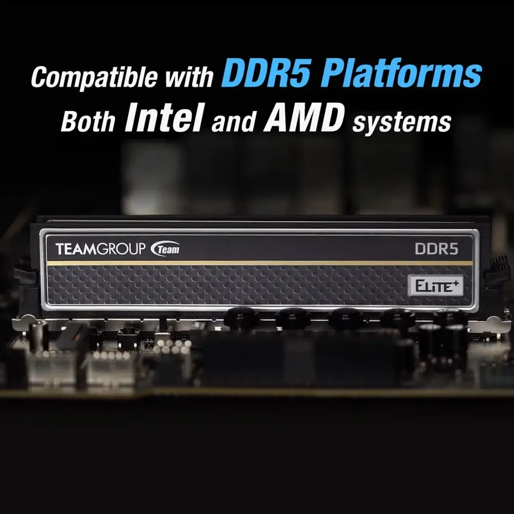 TEAMGROUP Elite Plus DDR5 16GB (2x8GB) 4800MHz Desktop Memory Module Ram (Black) | 16GB Kit (2 x 8 GB) - view 4