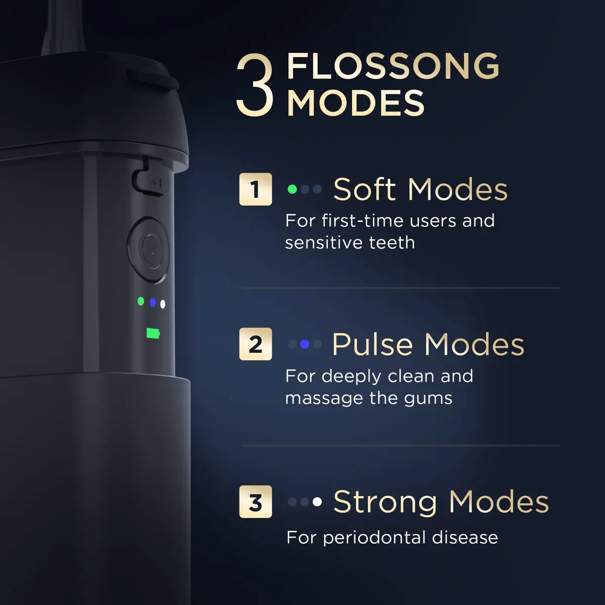 SYNHOPE Mini Cordless Portable Water Flosser 320ml (10.82 Fl Oz) | Deep Clean for Braces & Bridges - view 4