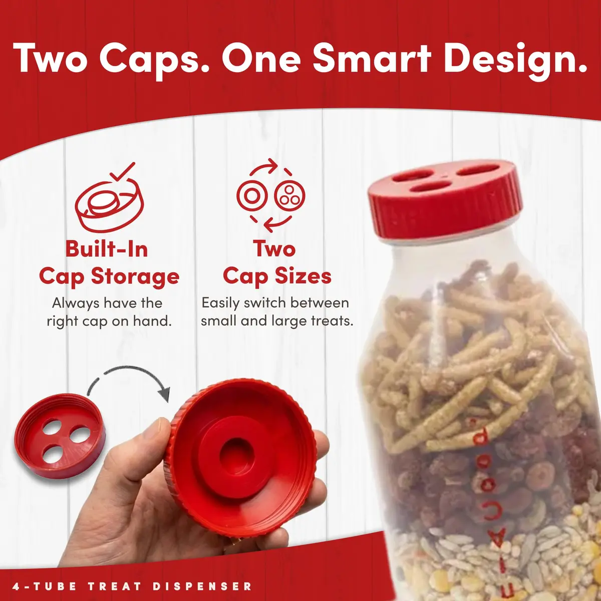 RentACoop Chicken Treat 4 Tube Dispenser | Multi-Treat Enrichment Toy for Chickens - view 6
