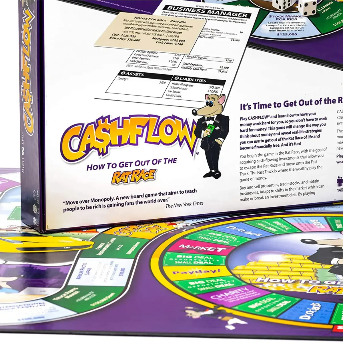 Rich Dad How To Get Out Of The Rat Race Board Game Set Adult & Kid Version | Educational Financial Literacy Learning Game for Ages 6+ (2-Pack) - view 9
