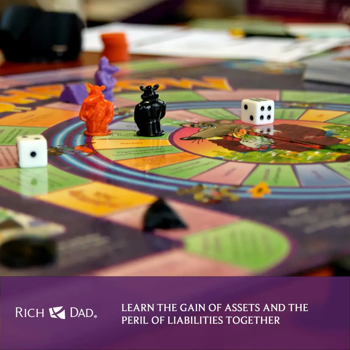Rich Dad How To Get Out Of The Rat Race Board Game Set Adult & Kid Version | Educational Financial Literacy Learning Game for Ages 6+ (2-Pack) - view 2