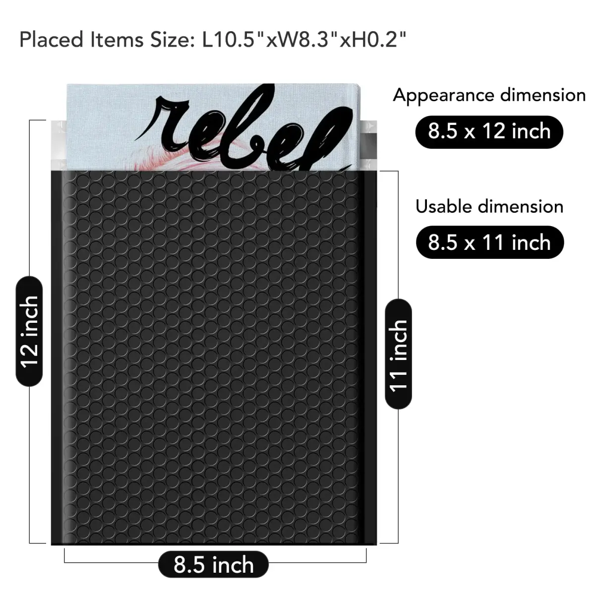 Fuxury Black Bubble Mailers 8.5x12" 40 Pack | Padded Envelopes for Small Business Mailing - view 2