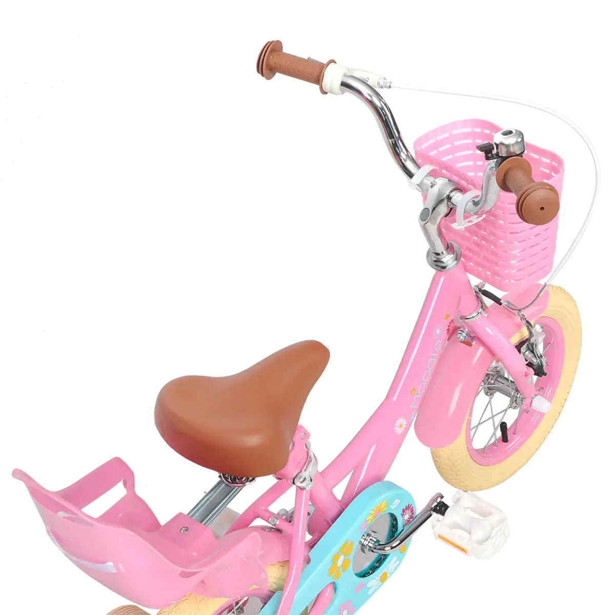 Glerc Maggie Girls Bike, 16 Inch Kids Bike for 4-7 Years Old Children, Princess Style Kids Bicycle with Doll-Seat & Basket & Training Wheels, Pink | Princess Style Kids Bicycle - view 8