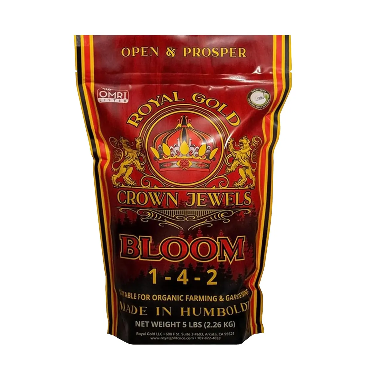 Royal Gold Crown Jewels Organic Bloom 1-4-2 Fertilizer 5 lbs | Promotes Vigorous Blossoms & Plant Growth - main product image