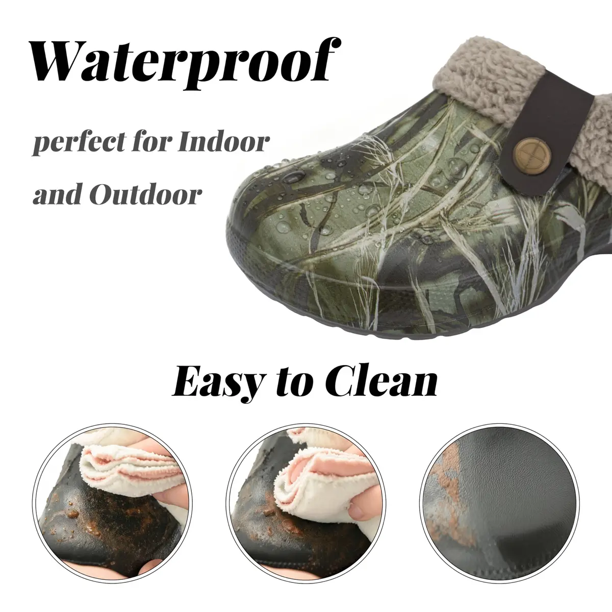 ChayChax Fur Lined Clogs Fuzzy Slippers for Women and Men, Tree Print, 7.5-8.5W/6.5-7M | Ultra Warm Indoor & Outdoor Comfort - view 4