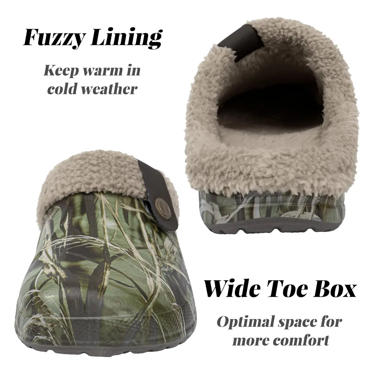 ChayChax Fur Lined Clogs Fuzzy Slippers for Women and Men, Tree Print, 7.5-8.5W/6.5-7M | Ultra Warm Indoor & Outdoor Comfort - view 6