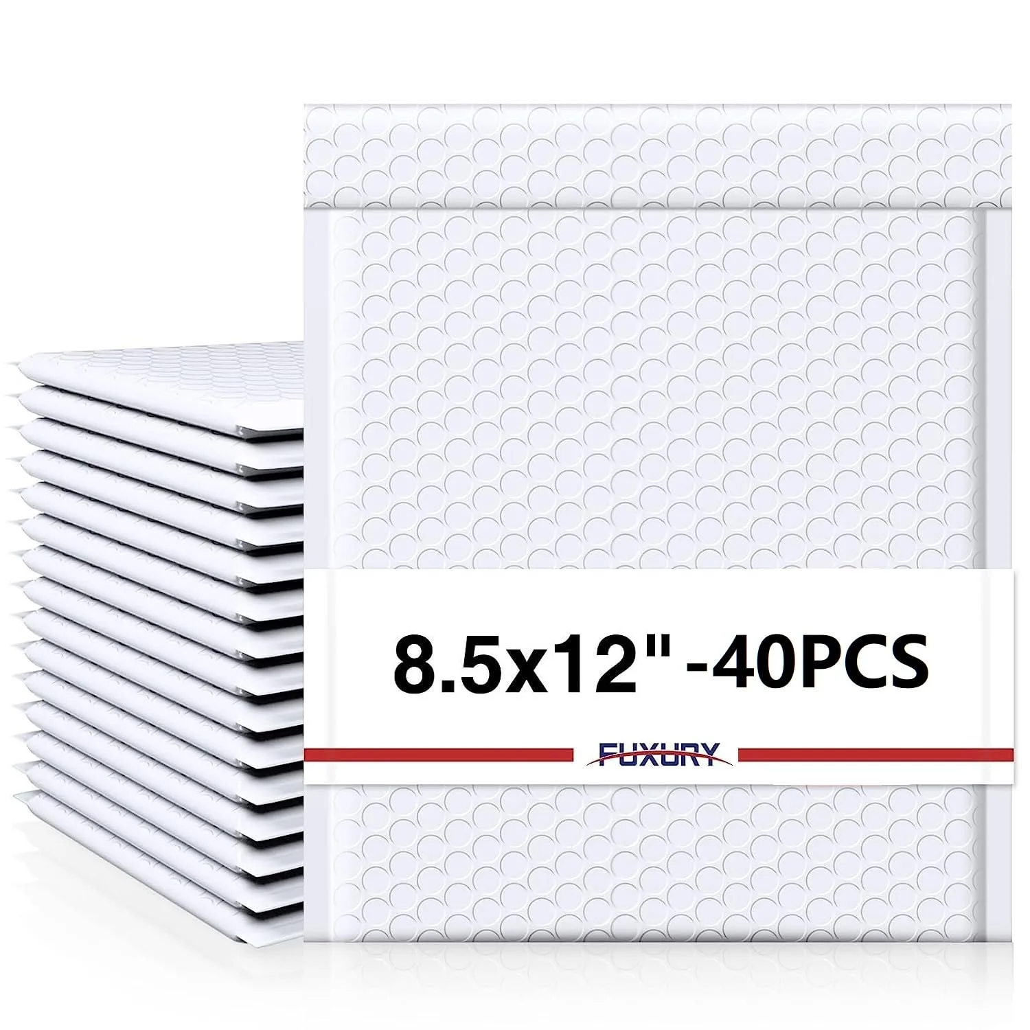 Fuxury White Bubble Mailers 8.5x12 Inch (40 Pack) | Thick Padded Envelopes for Small Business Mailing - main product image