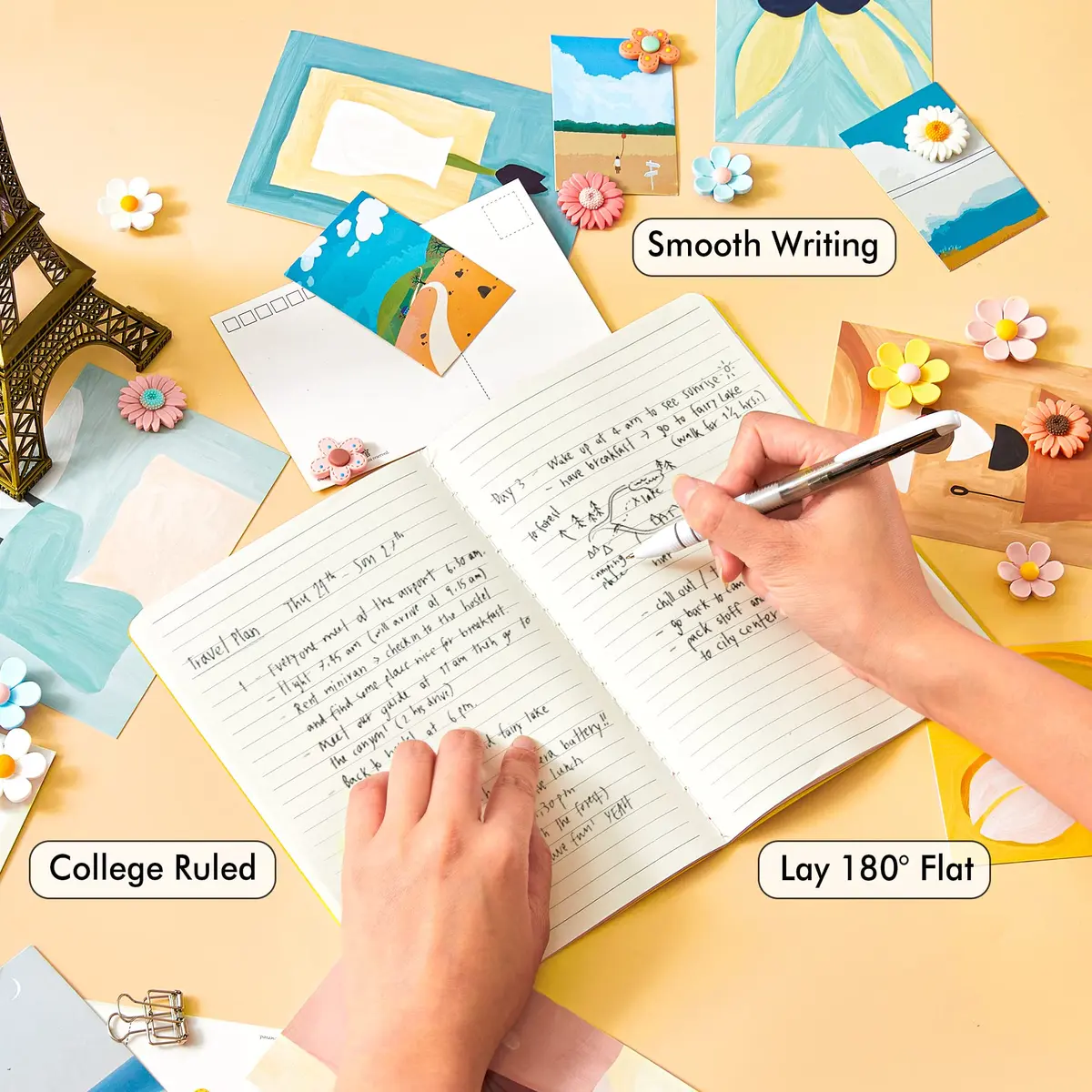 Feela 36 Pack Soft Cover Notebooks | A5 Yellow Travel & School Journals for Women Men - view 3