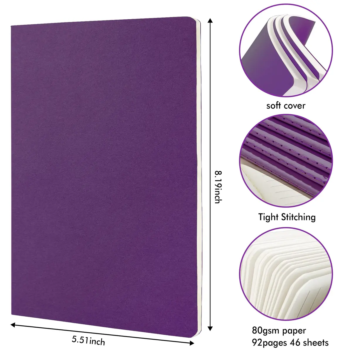 Feela 36 Pack Soft Cover Journal 8.2” x 5.5” | Bulk Travel & Note Book for Women Men - view 2
