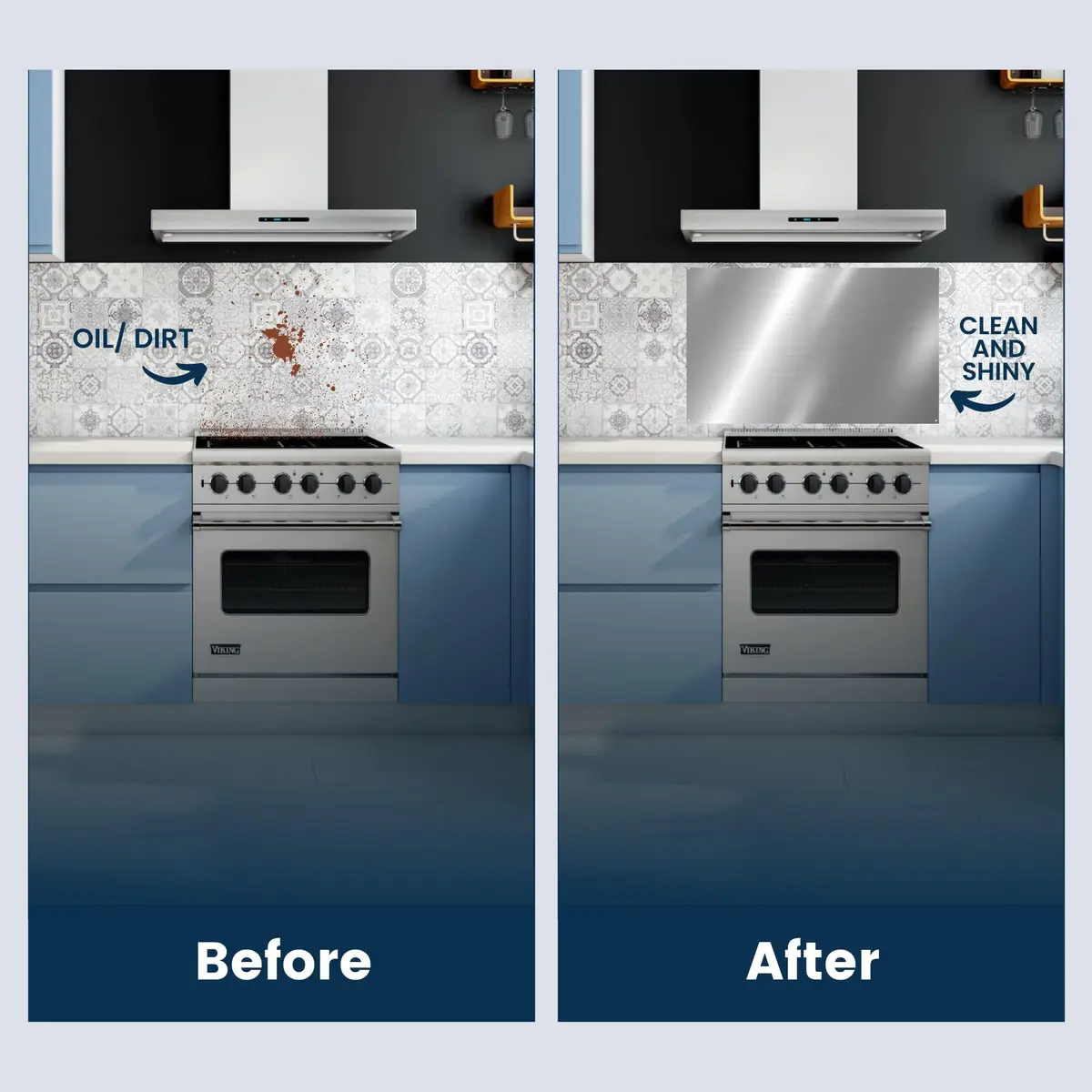 CalPalmy 24" x 36" Stainless Steel Backsplash Panel | Compatible with Broan-NuTone SP3004, Easy Install - view 6