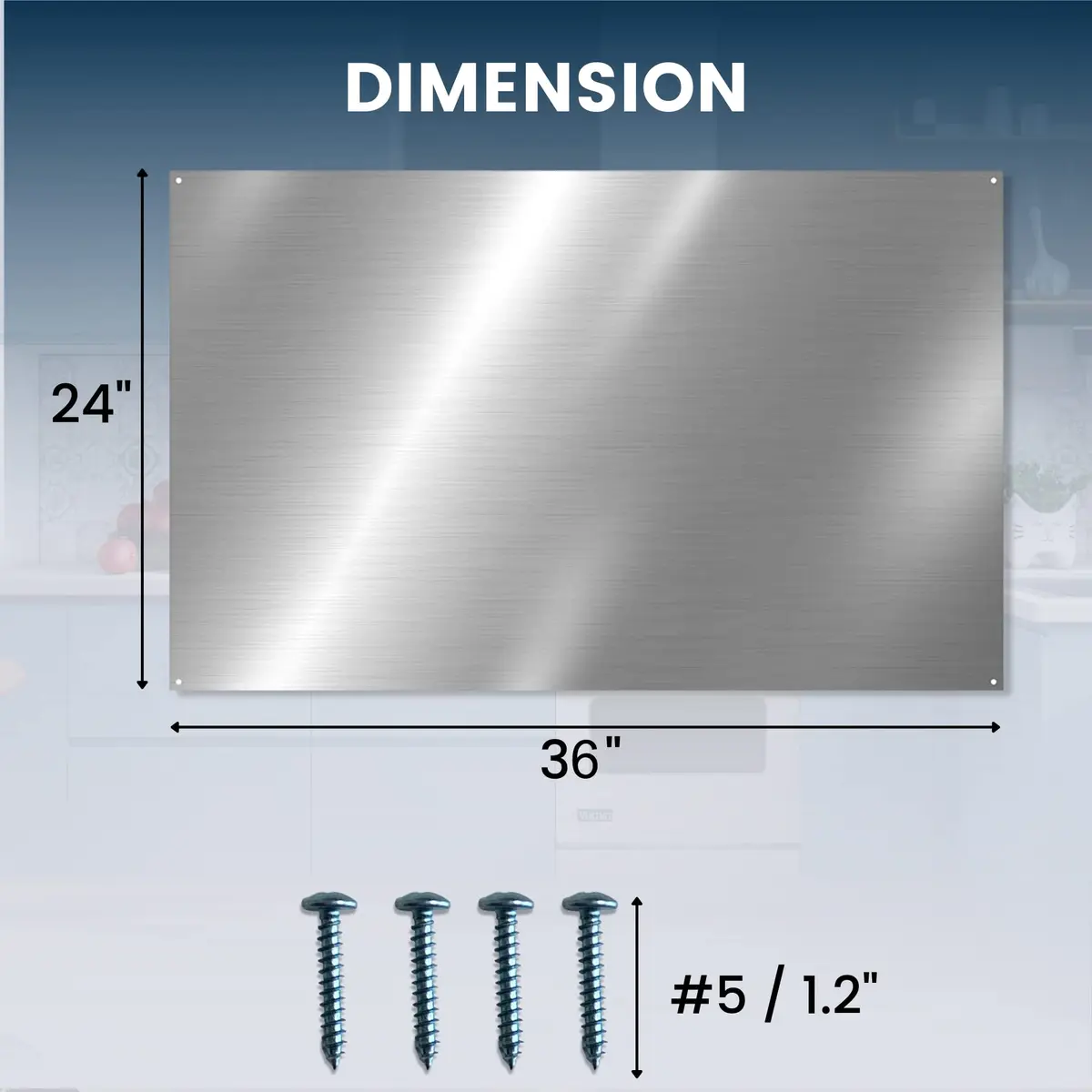 CalPalmy 24" x 36" Stainless Steel Backsplash Panel | Compatible with Broan-NuTone SP3004, Easy Install - view 2