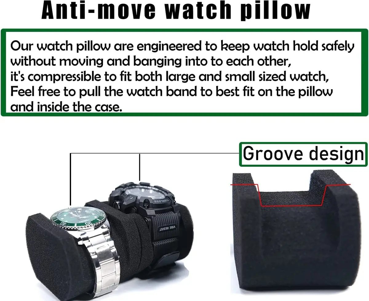 AUKURA Hard Watch Travel Case, 3 Slots | Compact Organizer with Anti-Move Pillow for Men & Women - view 4