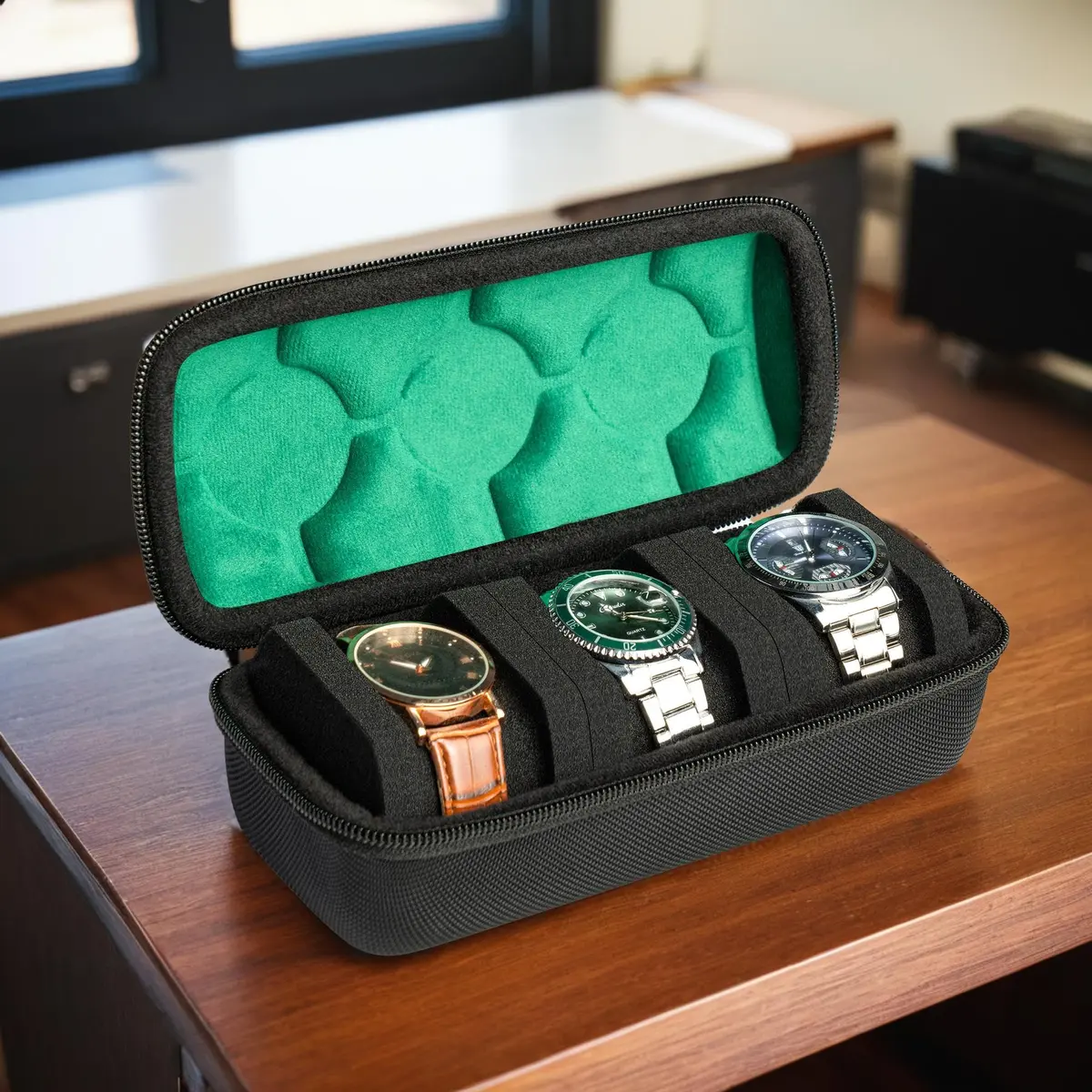 AUKURA Hard Watch Travel Case, 3 Slots | Compact Organizer with Anti-Move Pillow for Men & Women - view 5