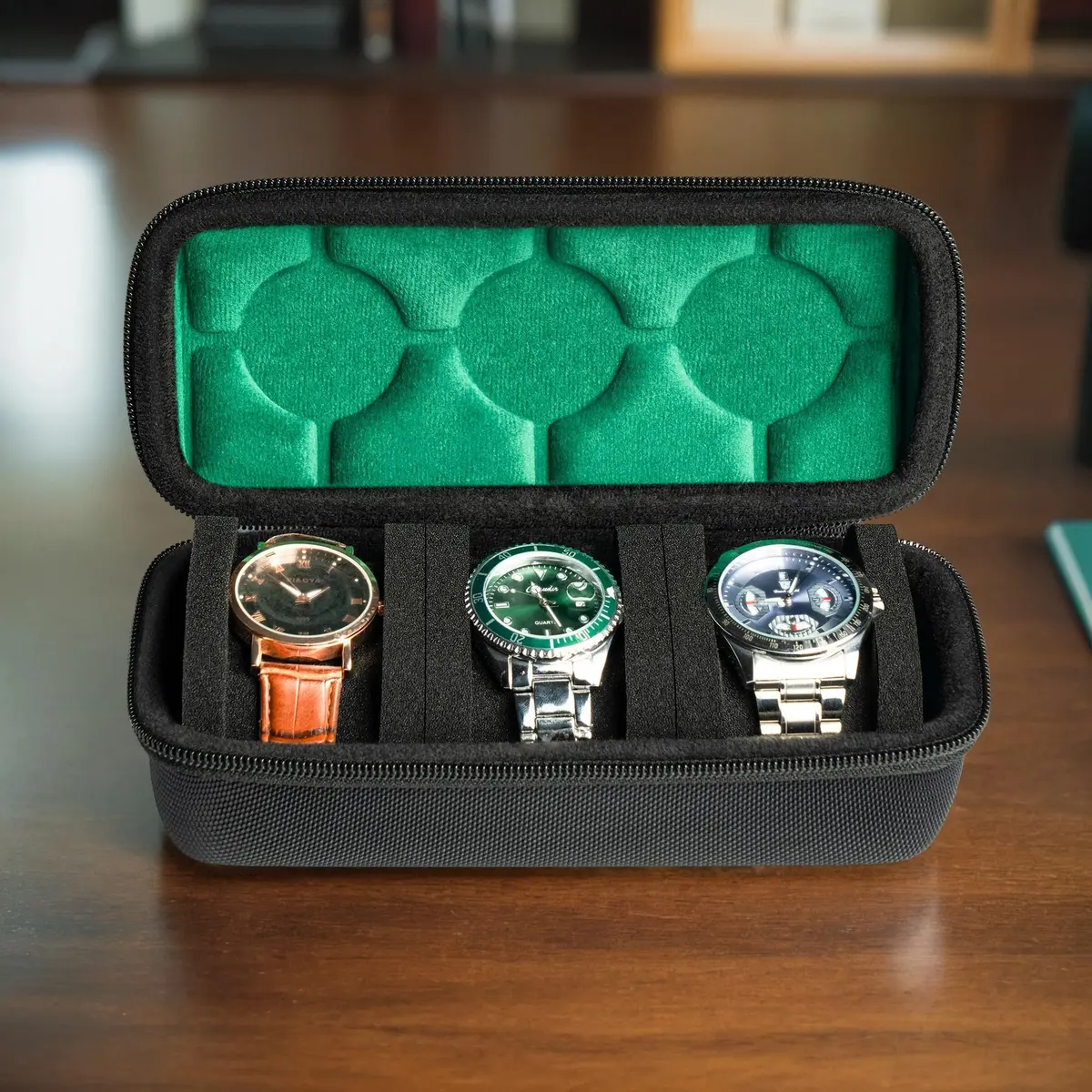 AUKURA Hard Watch Travel Case, 3 Slots | Compact Organizer with Anti-Move Pillow for Men & Women - view 6