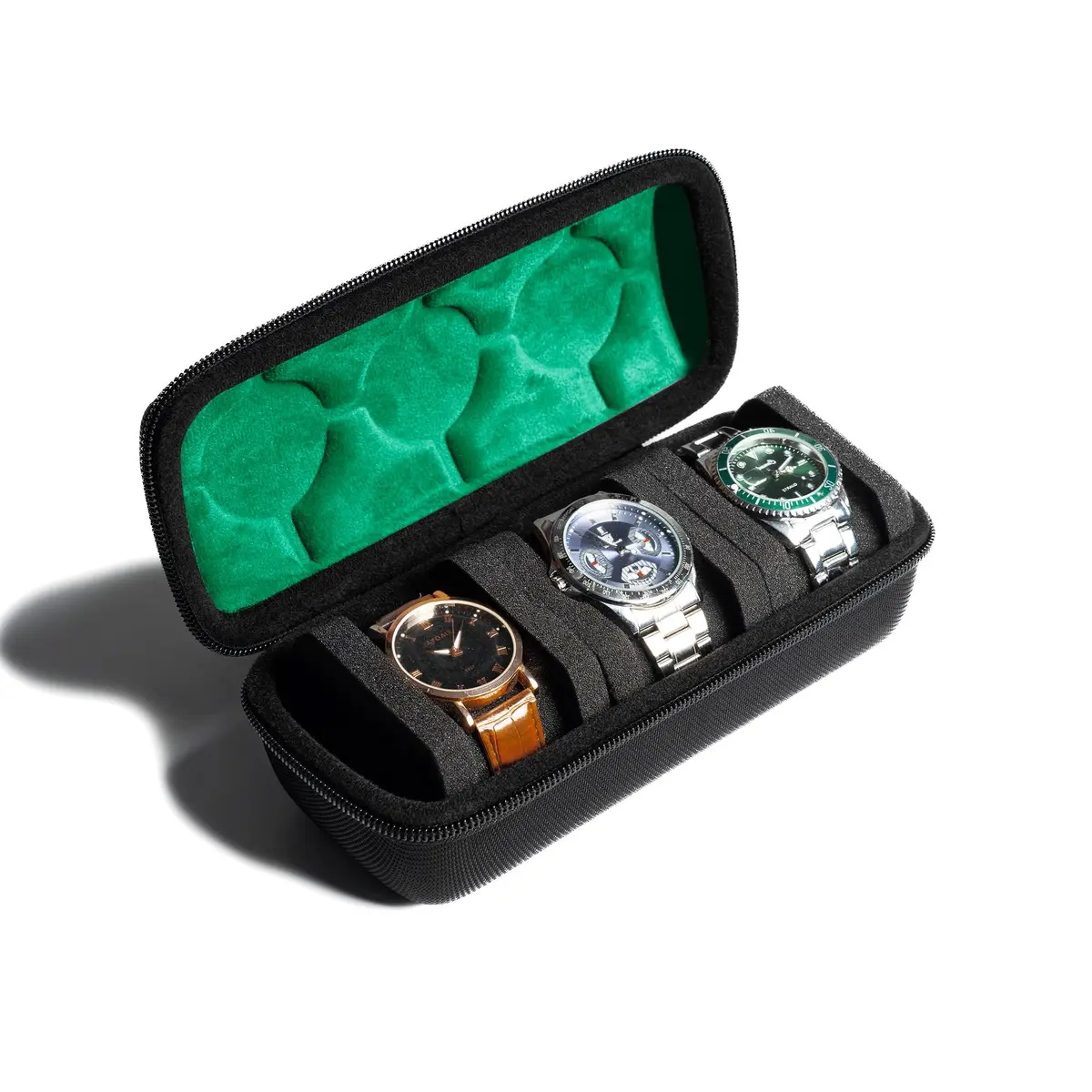 AUKURA Hard Watch Travel Case, 3 Slots | Compact Organizer with Anti-Move Pillow for Men & Women - main product image