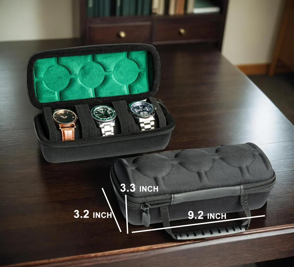 AUKURA Hard Watch Travel Case, 3 Slots | Compact Organizer with Anti-Move Pillow for Men & Women - view 2