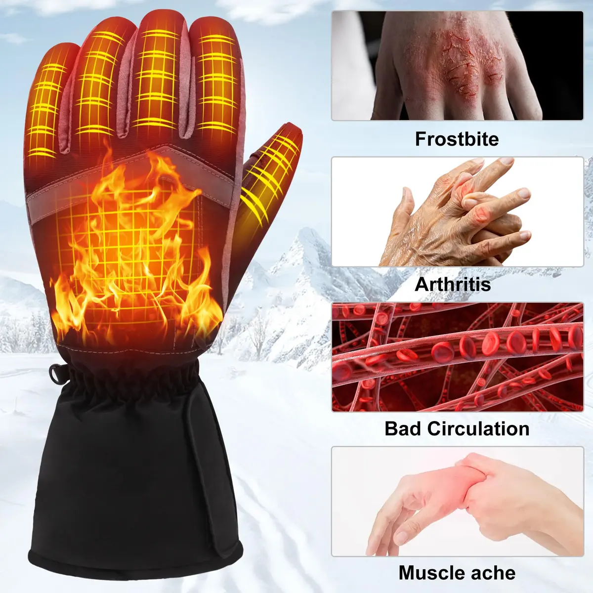 Magnolia Heated Gloves for Men Women | Battery Powered Electric Hand Warmers for Cold Weather - view 7
