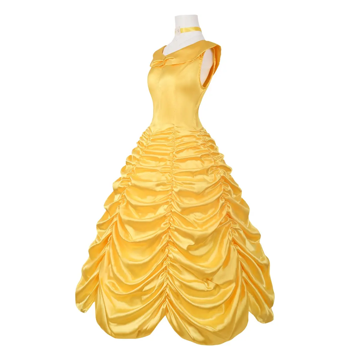 Drofe Women Yellow Princess Off Shoulder Gown Costume Set with Gloves & Accessories XL | Imported from USA - view 2