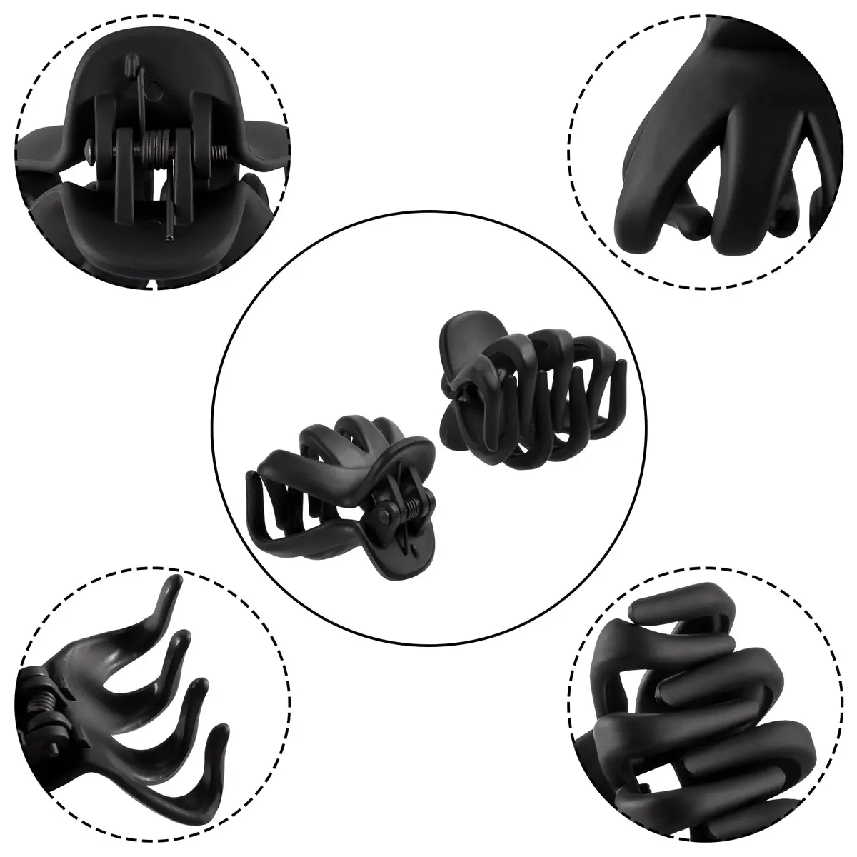YOHAMA Black 10pcs Hair Clips 4cm (1.57 inch) | Strong Grip Octopus Claw Clips for Thin to Thick Hair - view 3