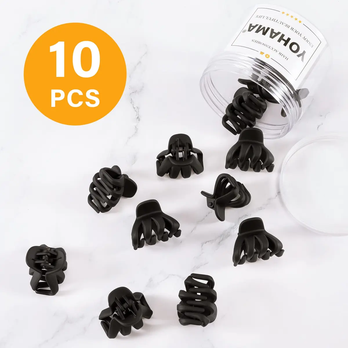 YOHAMA Black 10pcs Hair Clips 4cm (1.57 inch) | Strong Grip Octopus Claw Clips for Thin to Thick Hair - view 4